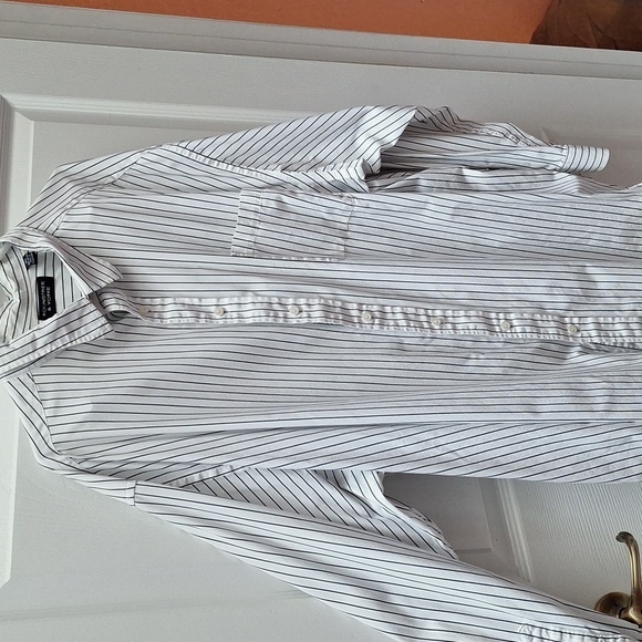 F mens Roundtree Yorke black stripe button down shirt size 3X - Picture 1 of 3